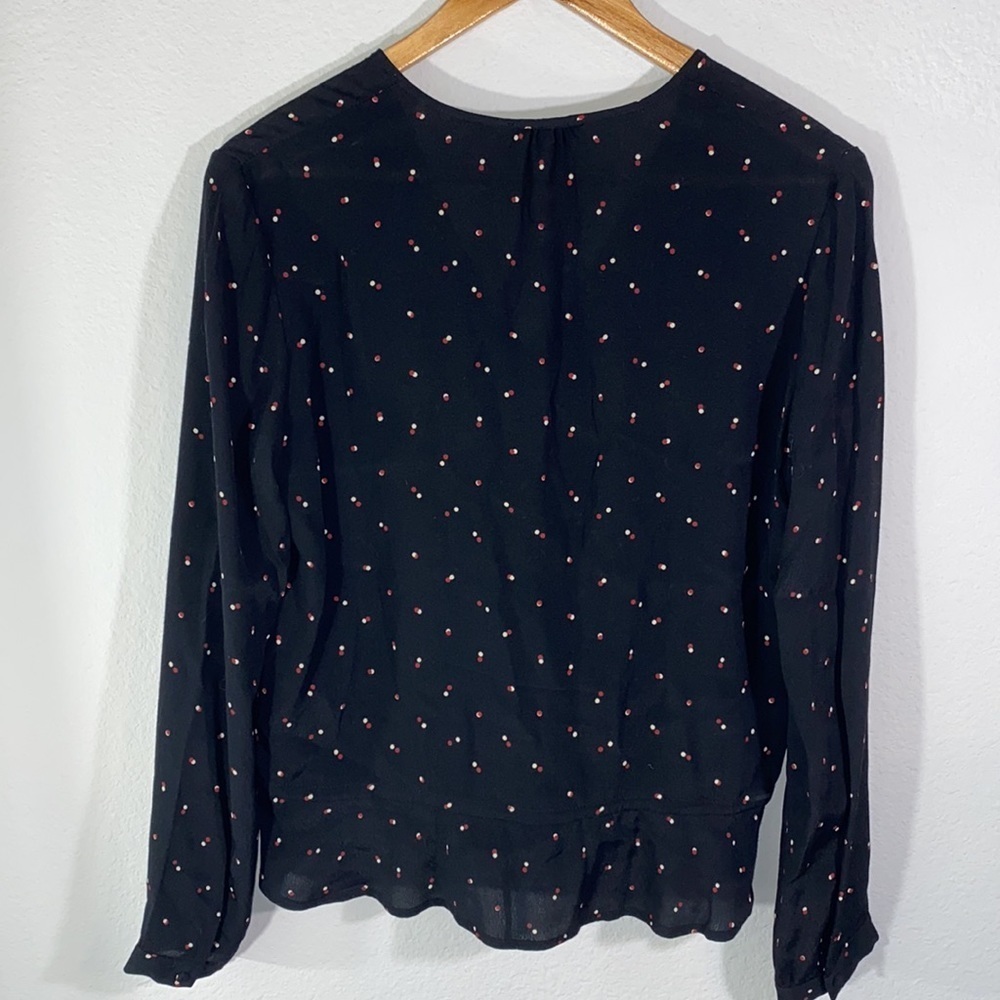 Rails Beaux Blouse In Black Offset Dot Size Small - image 6